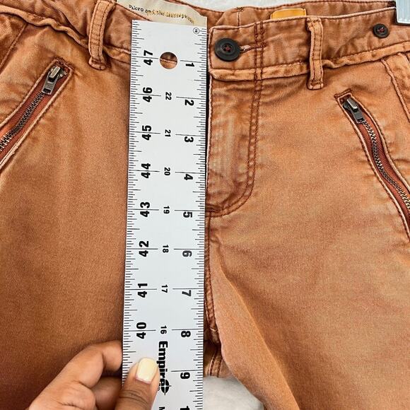 Pilcro and the Letterpress Skinny Jeans Womens 4 Burt Orange Velvet Mixed Media - Picture 11 of 16